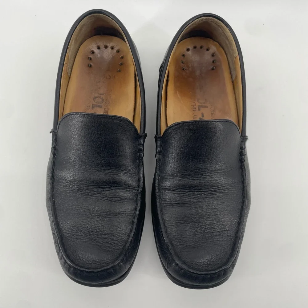 Mephisto Loafers Mens 8.5 Black Leather Cool-Air Slip On Moc Toe 54214 067